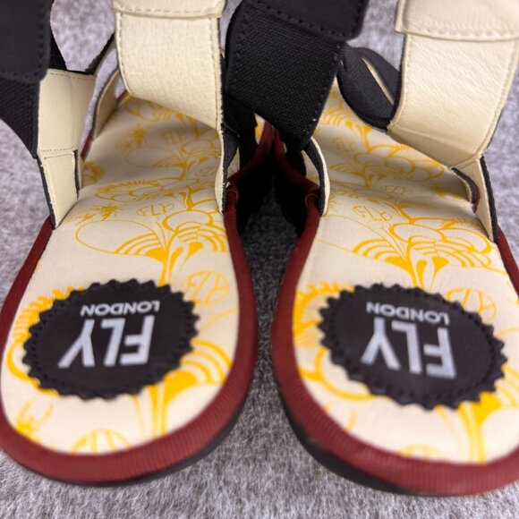 ✅Fly London YERY389FLY Black Elastic Strappy Platform Wedge Sandal Womens 42 - Picture 3 of 13